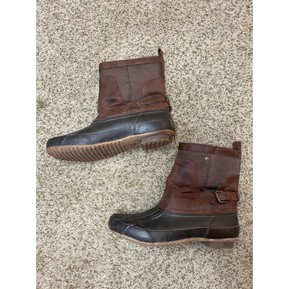 Lucky Brand Womens Brown Duck Boots Ankle Rain Snow 8 fall